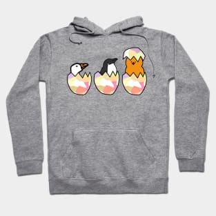 Three Funny Easter Eggs Hatching Hoodie